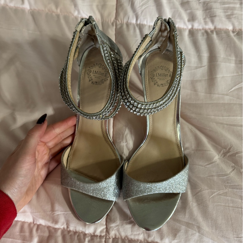 Sparkling Silver Rhinestone Heels - Picture 2 of 10